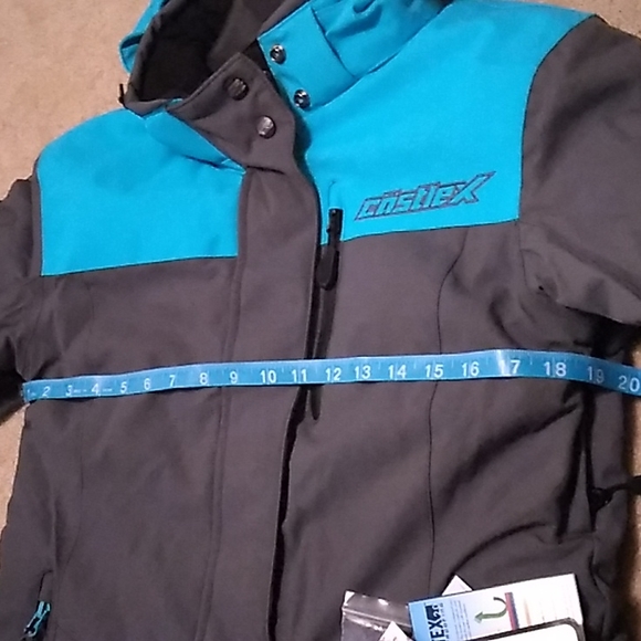 Women's NWT CastleX winter snowmobile jacket grey/bright teal size S PRICE FIRM - Picture 9 of 16